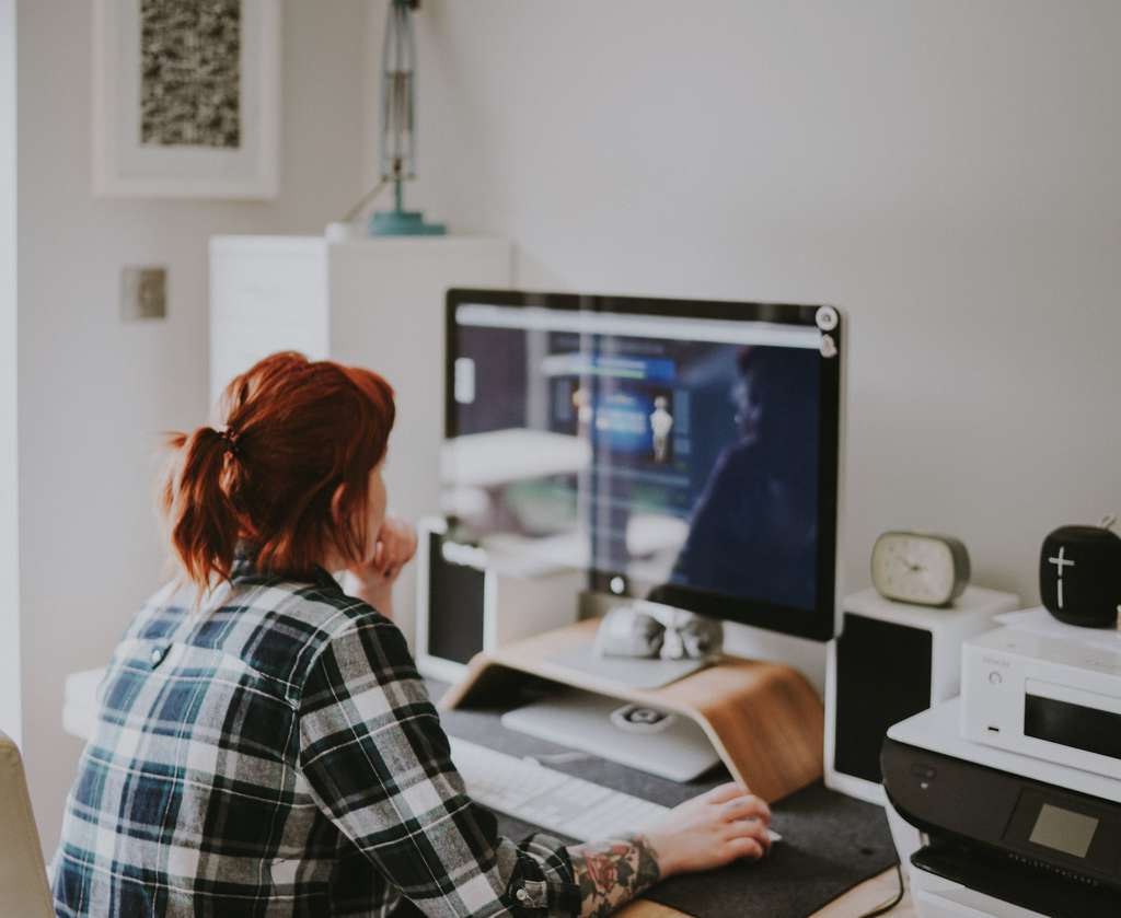 Employee working on computer