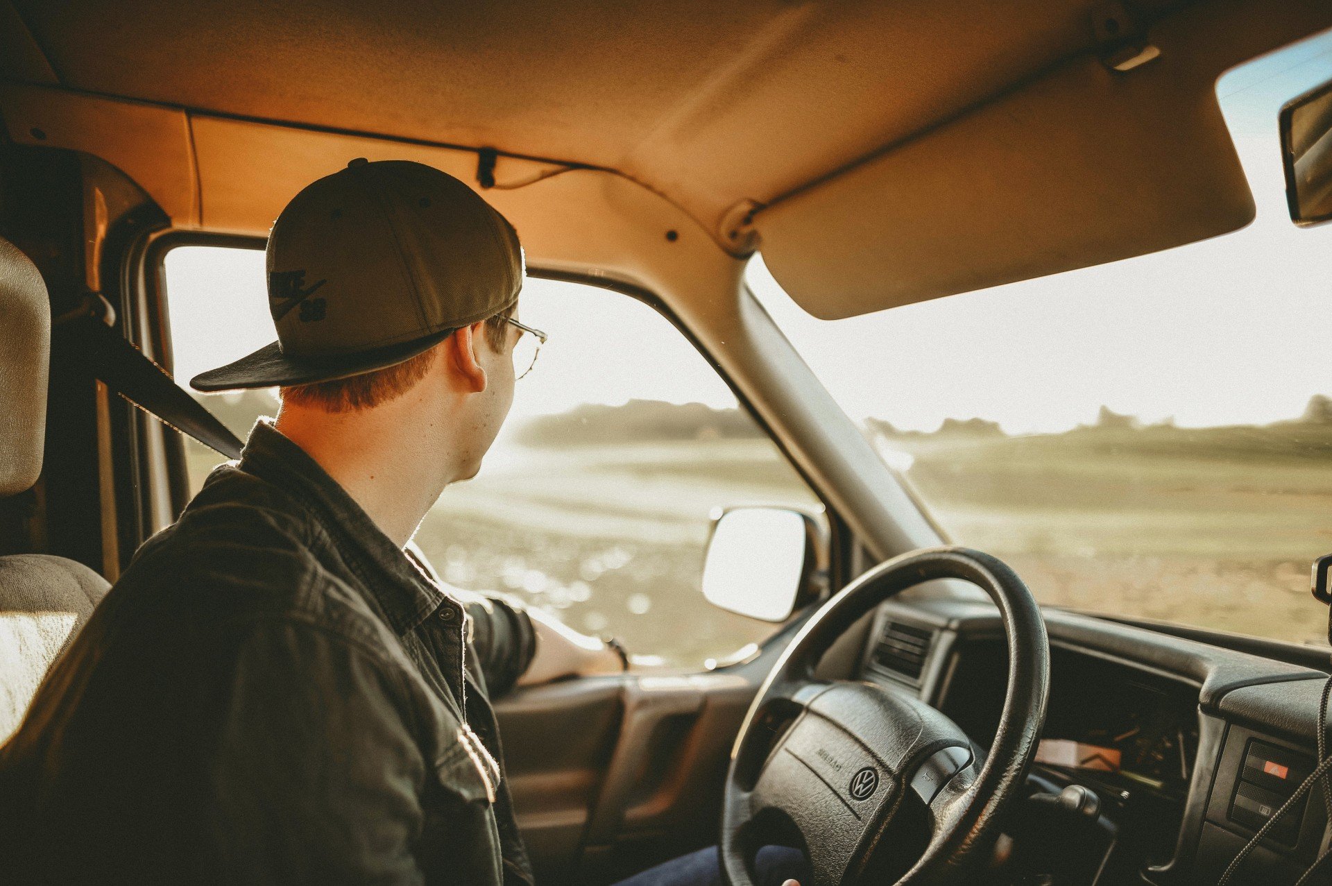 Man driving a truck