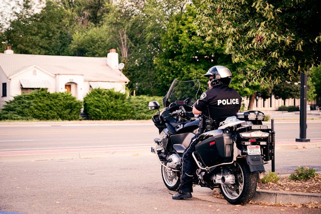 Cop on motorcycle conducting DUI arrests