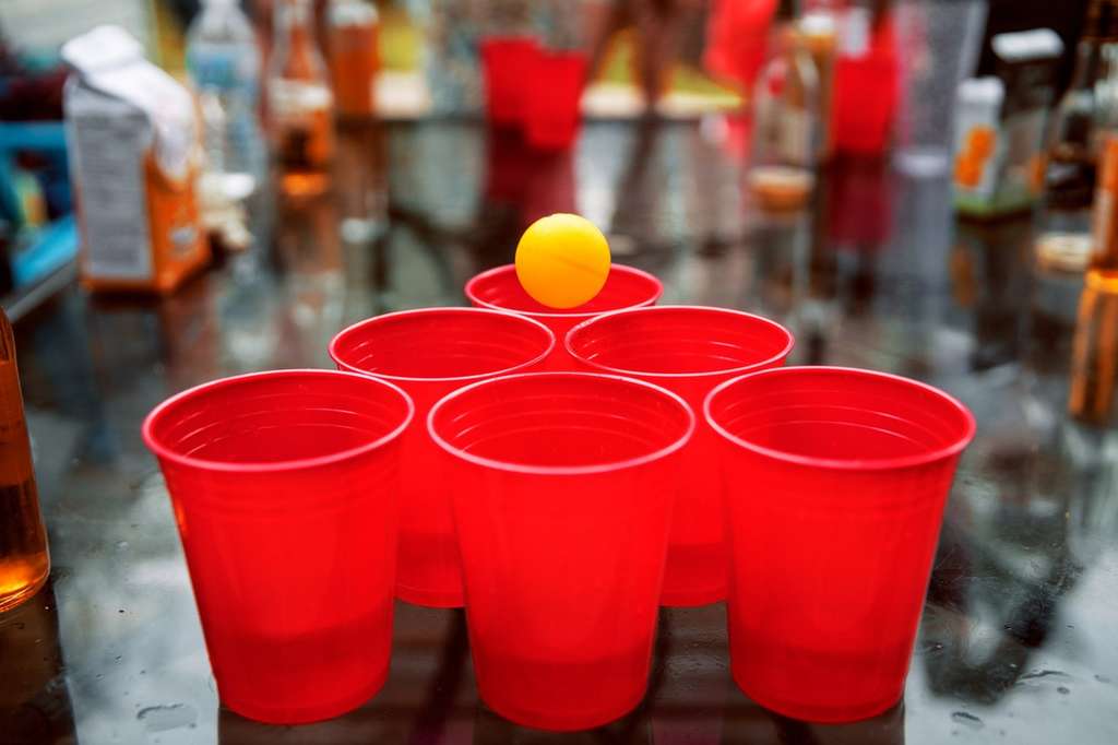 six red cups for beer pong