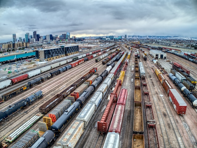 Trains on railroad tracks