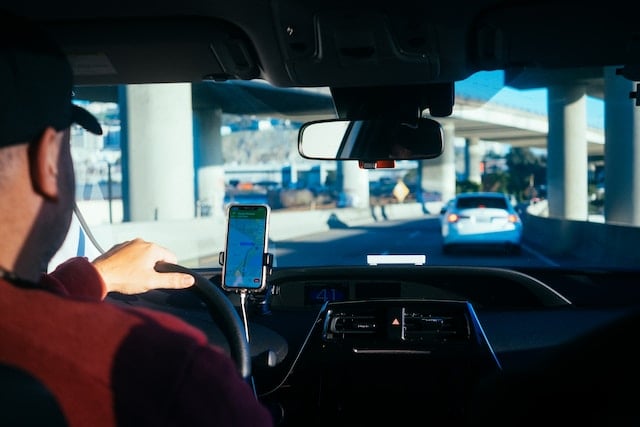 truck driver using GPS