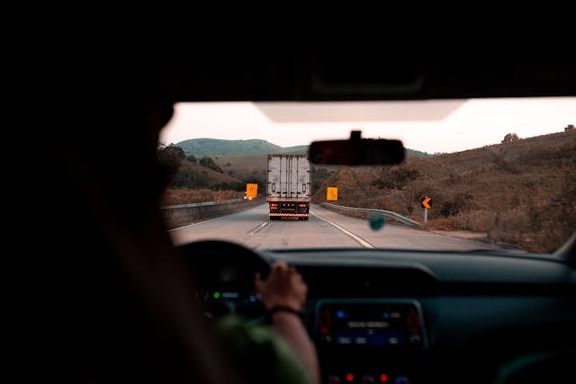Truck driver on the road