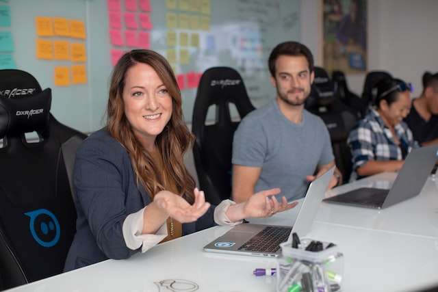 two employees in meeting