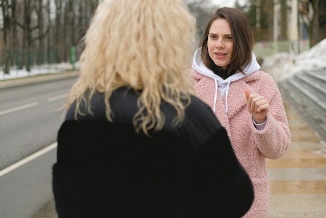 mobile drug testing collector talking to driver