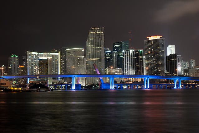 Miami, FL at night