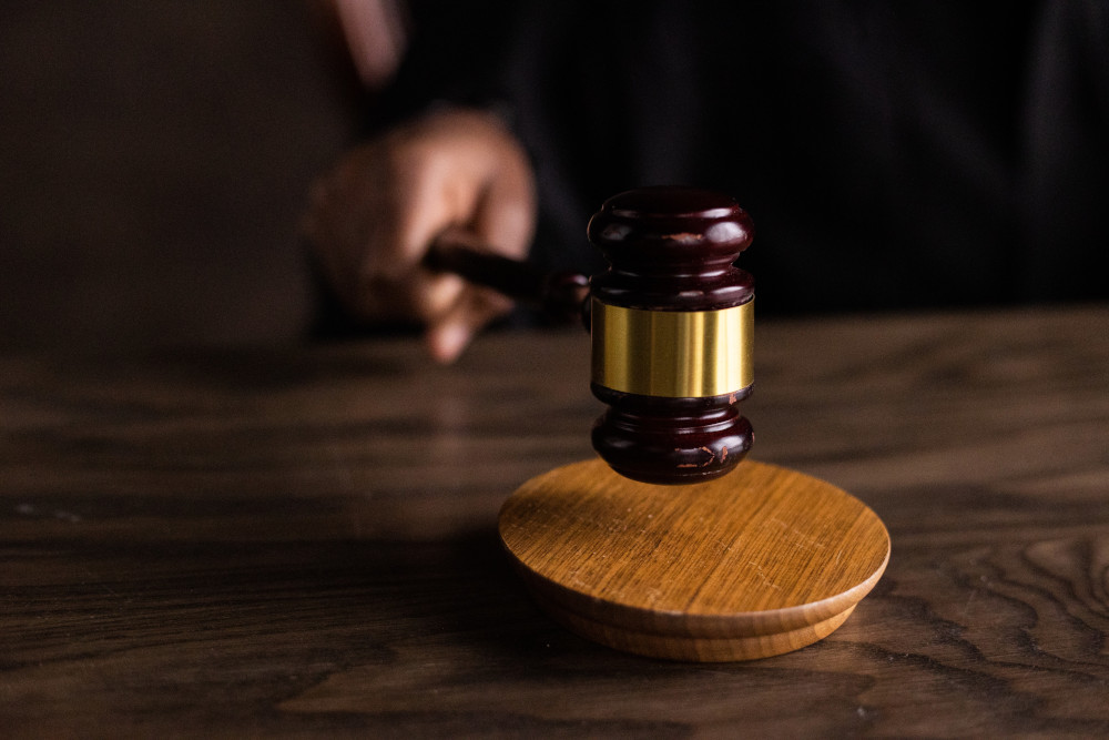 Judge holding a gavel