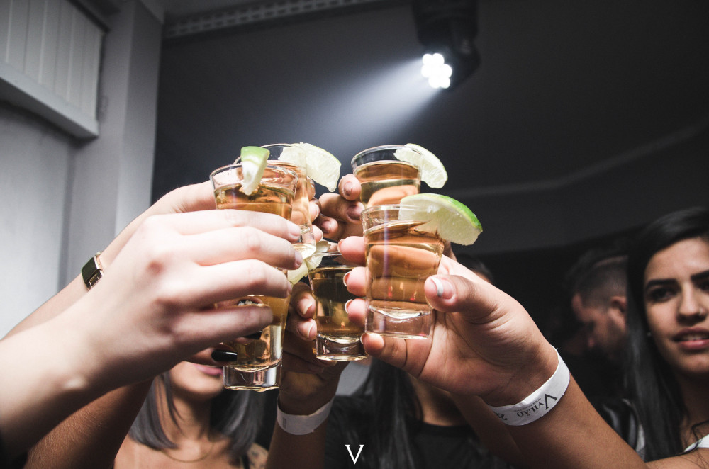 Friends doing shots