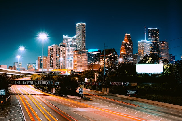 Houston, Texas buildings at night