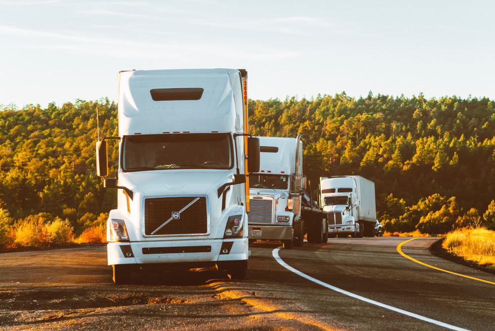 Semi trucks on the road