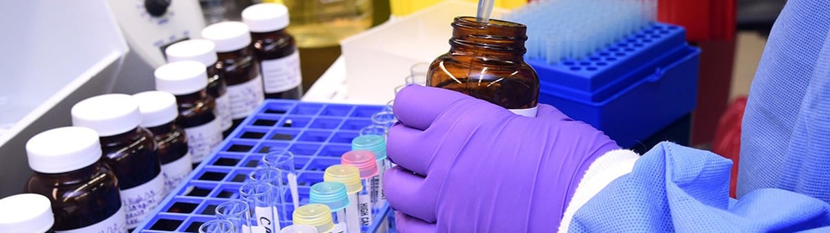 Lab technician working on drug testing samples