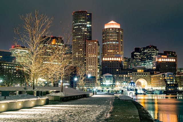 Boston, Massachusetts at night
