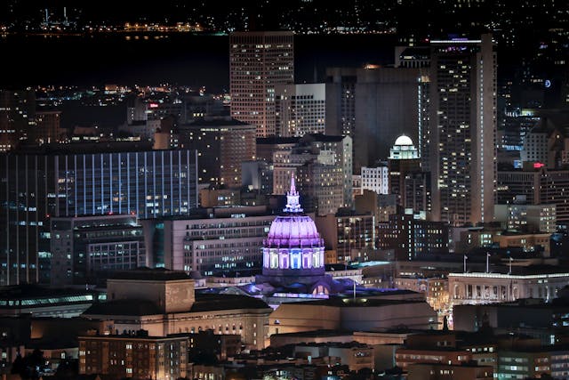 Salt Lake City, Utah at night