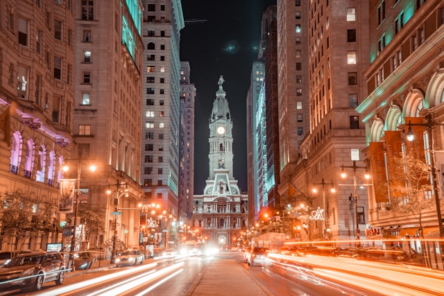 Philadelphia, Pennsylvania at night