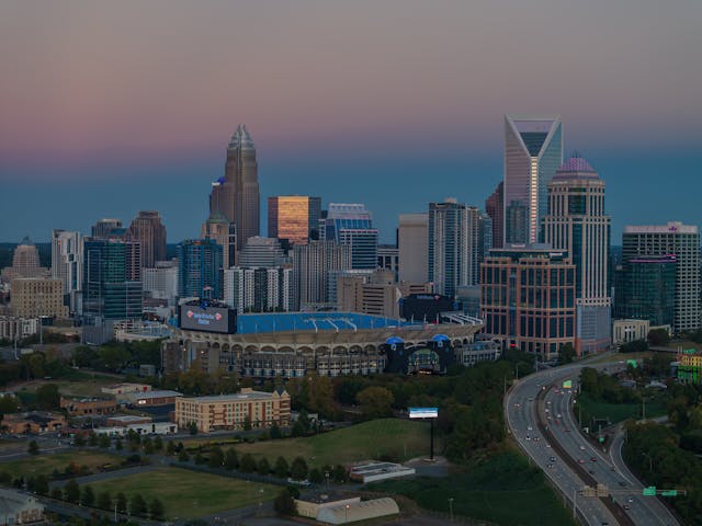 View of office buildings in North Carolina