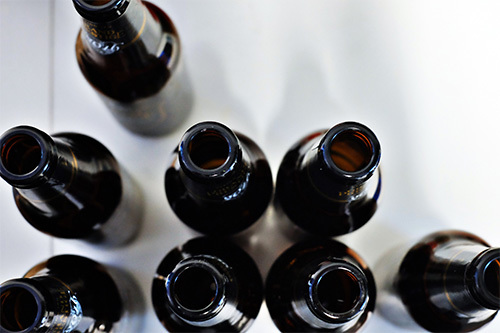 black beer bottles