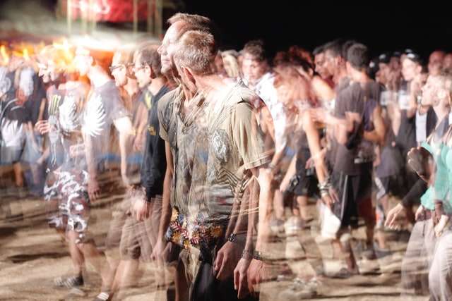 Blurry image of an outdoor festival