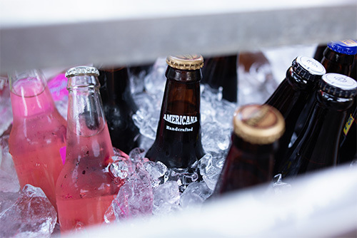 bottles of beer in a cooler