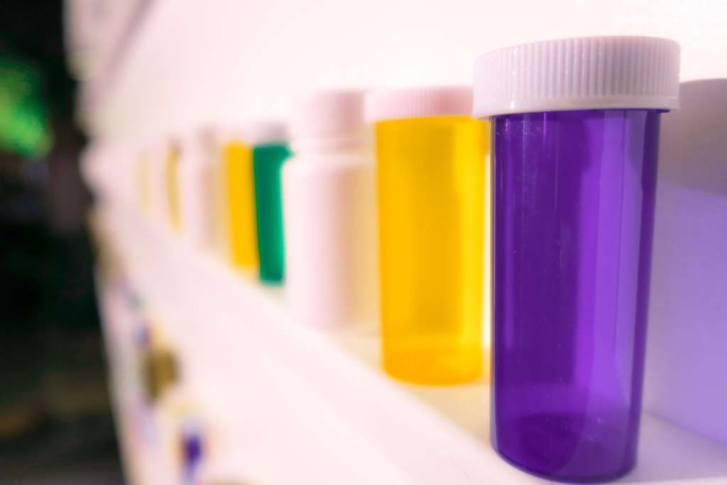colorful prescription pill bottles