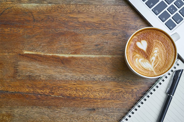 cup of coffee on a desk