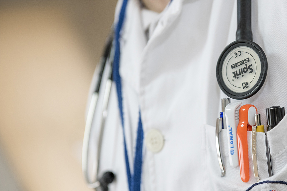 doctor white jacket with stethoscope