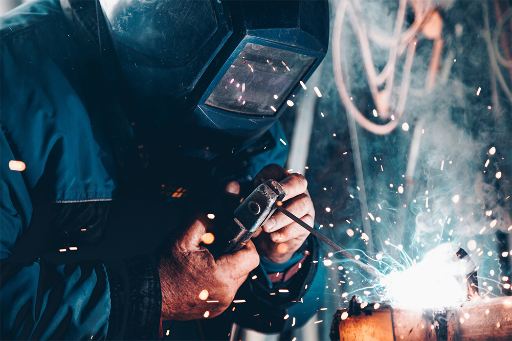 man working in factory