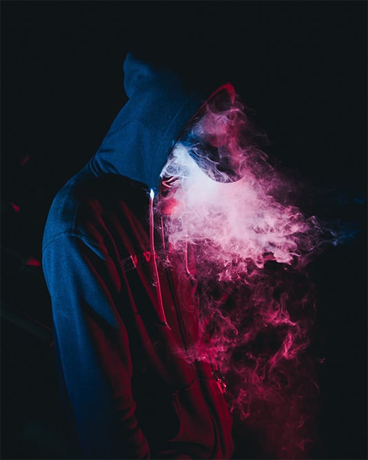 man with smoke