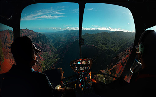 pilots flying through mountains