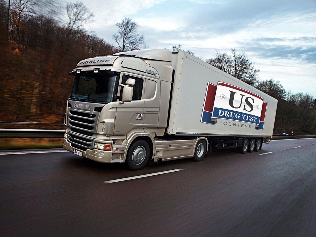 US Drug Test Centers branded truck on the highway