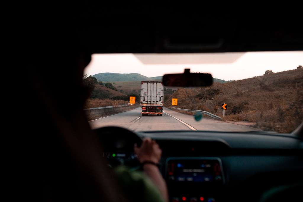 Truck driving on the highway