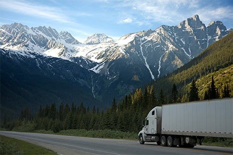 truck driving on the highway