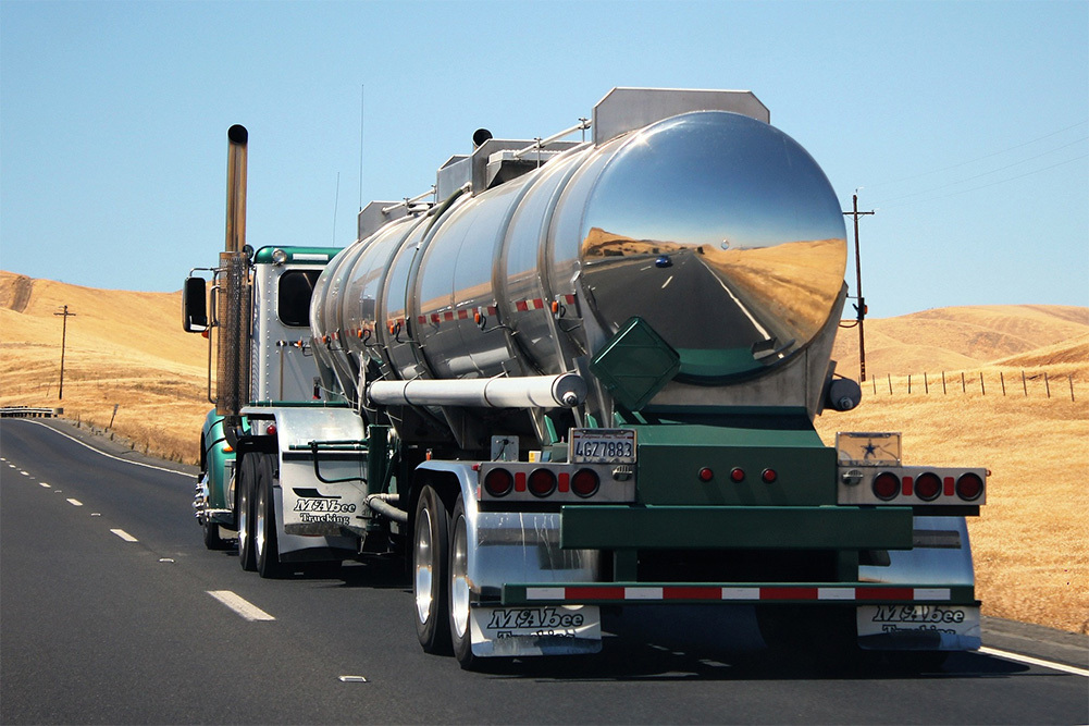 truck driving on the highway