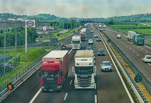 trucks on the highway