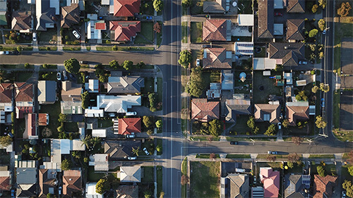 view of neighborhood from above