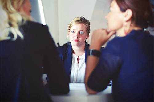 women in a job interview